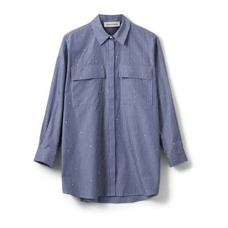 Sofie Schnoor Shirts, female, Blue, M, Blue Striped Shirt - Stylish Model