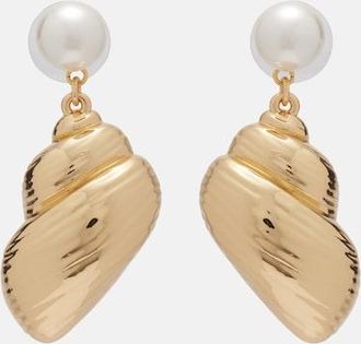 Self Portrait Faux pearl-embellished drop earrings