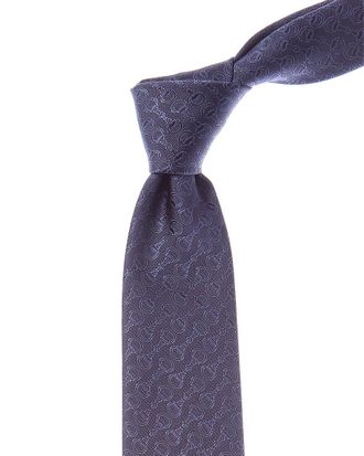Gucci Navy Fil Jacquard Silk Tie
