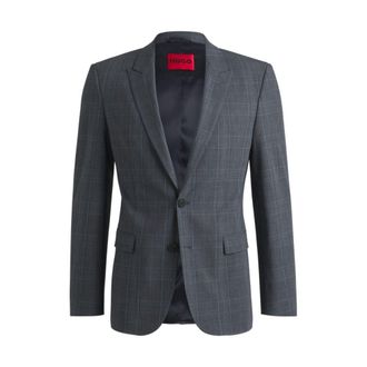 HUGO BOSS Extra-slim-fit jacket in checked performance-stretch fabric