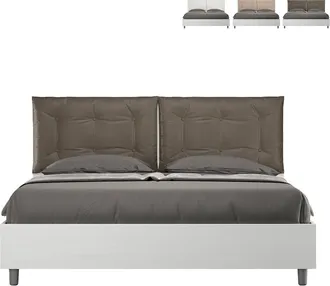 Itamoby Contenedor Cama Matrimonio 160x190cm Cojines Madera Egos Annalisa Color: Marr&oacute;n - Versi&oacute;n: Con Caja De Almacenaje