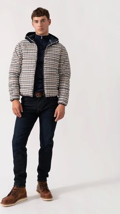 Aquascutum Mens Aquascutum Mens Hooded 100Gsm Jacket - Club Check 28 - Size: 38/Regular