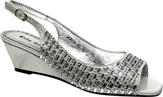 Lady Couture Queen Slingback Wedge Heel Sandal in Silver at Nordstrom Rack, Size 6.5-7Us / 37Eu