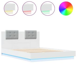 Berkfield Home Bed Frame with LED without Mattress White 120x200 cm | Size: Small Double