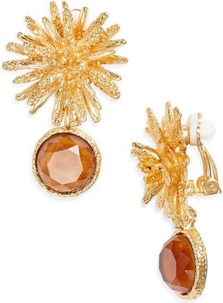 Karine Sultan Mocha Starburst Clip-On Earrings in Gold at Nordstrom