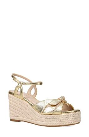 Pelle Moda Elbie Espadrille Ankle Strap Platform Wedge Sandal in Light Gold at Nordstrom, Size 6.5