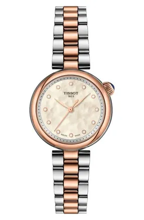 Tissot Desir Mother-of-Pearl & Diamond Two-Tone Watch, 28mm in Two Tone at Nordstrom