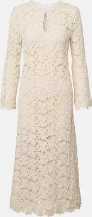 Velvet Jovie cotton-blend guipure lace midi dress
