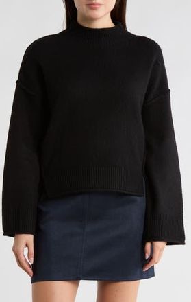 Max Studio Exposed Seam Turtleneck Sweater in Black at Nordstrom Rack, Size X-Large