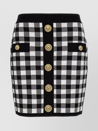 Balmain checked pencil skirt
