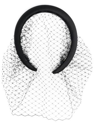Jennifer Behr padded netting headband - Black