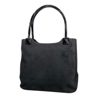 Prada Pre-owned Tote Bags, female, Black, Size: ONE SIZE Pre-owned Suede Tote Bag