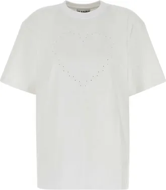 Ganni White Cotton T Shirt