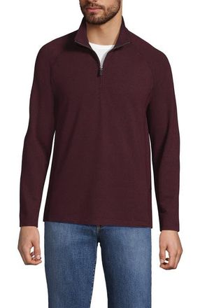 Lands End Long Sleeve Raglan Hybrid Quarter Zip in Lush Burgundy Heather at Nordstrom, Size Xx-Large