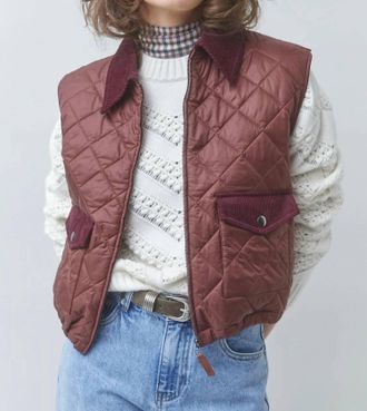 Suncoo Djess Sleeveless Quilted Jacket In Bourgogne