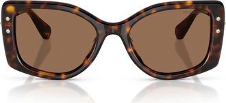 Swarovski 54mm Pillow Sunglasses in Havana /Dark Brown at Nordstrom