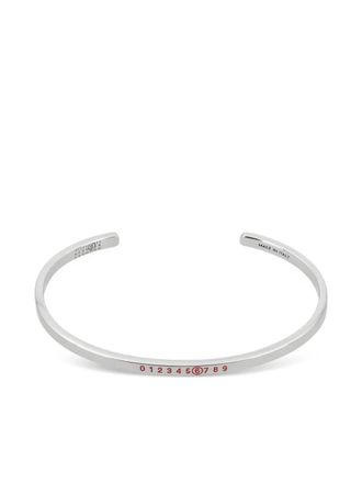 Maison Margiela Bracciale rigido con grafica numerica - Argento