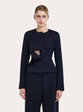 Ferragamo Donna Giacca cropped con bottoni Blu