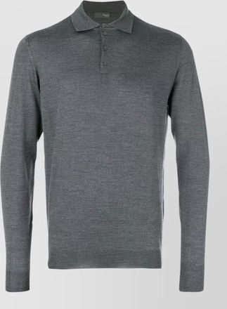 Drumohr merino wool polo sweater long sleeves