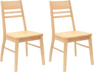 vidaXL Sillas De Comedor 2 Uds. Madera De Caucho S&oacute;lido Natural Vidaxl