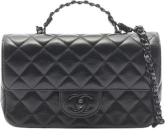 Chanel Pre-owned Shoulder Bag - Dames - Vintage Handtas - Zwart - ONE Size - Leer - Vintage