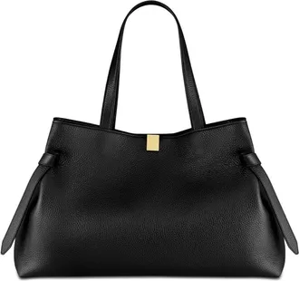 Yuzefi Womens Gyoza Tote Bag Black Bovine Leather Handbags Hand