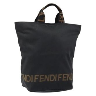Fendi Pre-owned Tote Bags, female, Black, Size: ONE SIZE Pre-owned Nylon Tote Bag