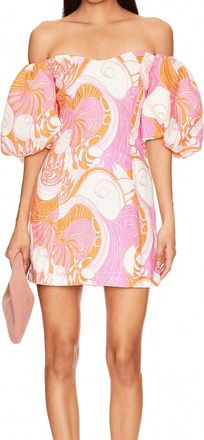 Rhode Resort Womens Dali Mini Dress In Pink Deco Surf
