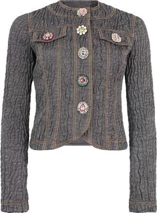 Moschino Giacca con bottoni gioiello - - Jackets - Donna - Grigio - S
