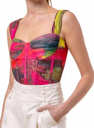 Line & Dot Miley Bustier Top In Pink Multi