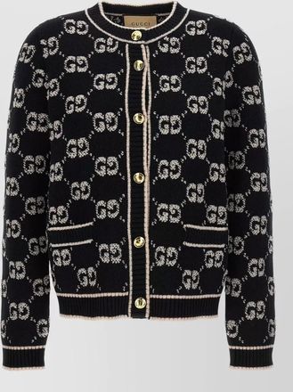 Gucci knit cardigan gg logo long sleeves