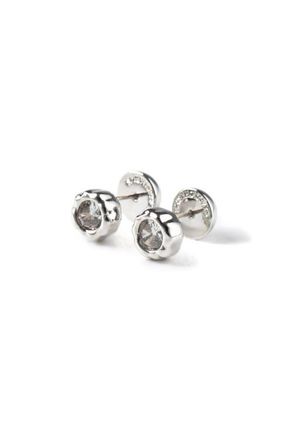 Classicharms Skyler Molten Cubic Zirconia Stud Earrings in Silver/clear at Nordstrom