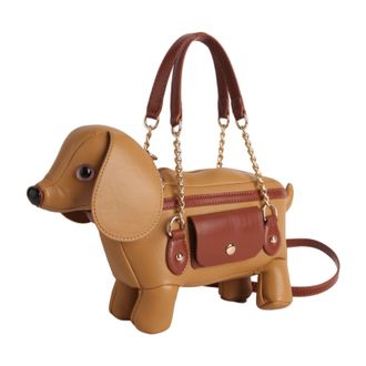 Generic Adorable Dachshund Purse, Cute Shoulder Bag, 10.63x2.75x7.08 Inches Novelty Tote with Dog Shape, PU Leather Designer Purse, Sling Bag with Charming St