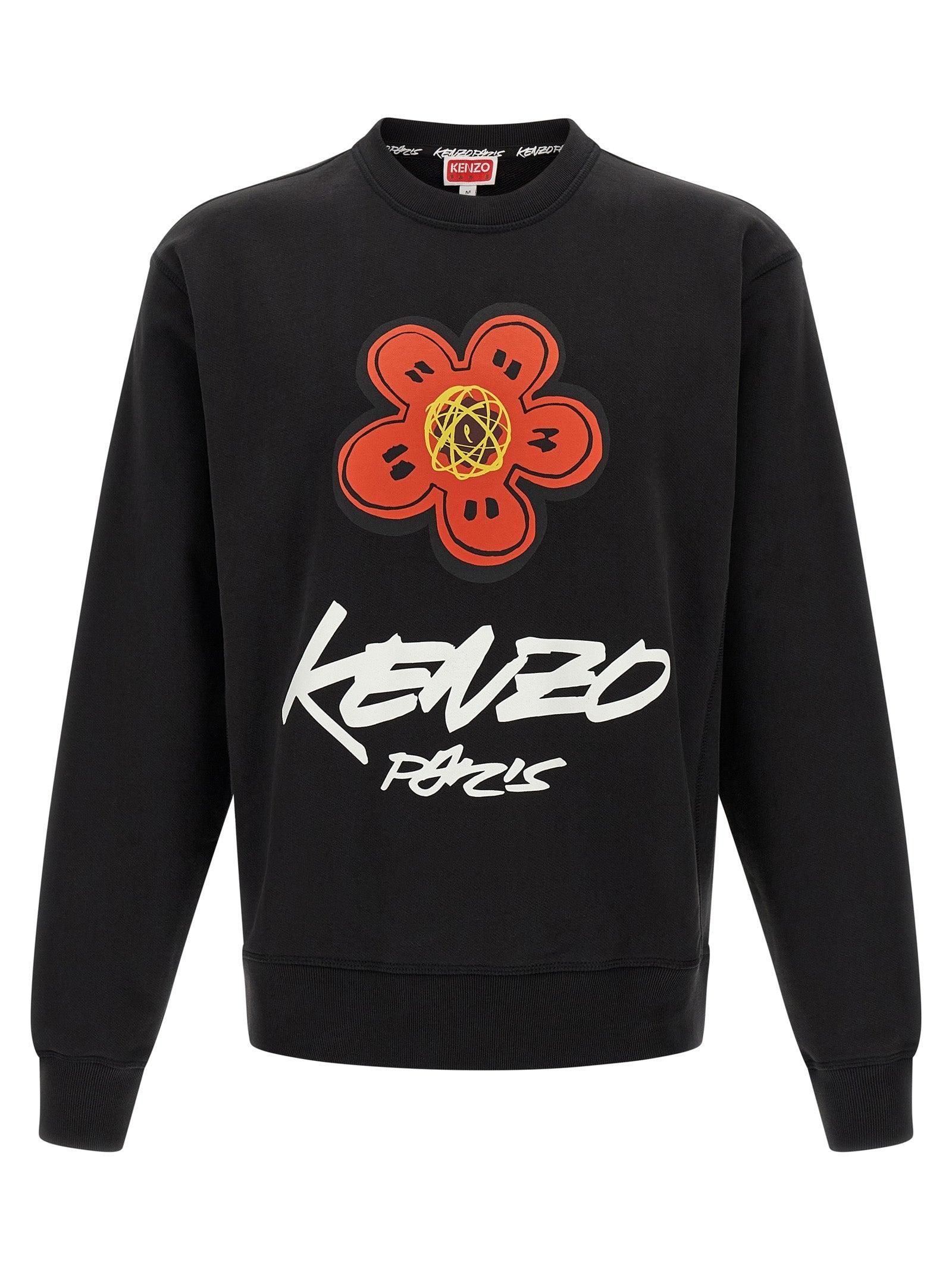 【送料&関税込】Kenzo Cotton Logo Sweatshirt Kenzo logo-print Cotton Sweatshirt | Black | FARFETCH