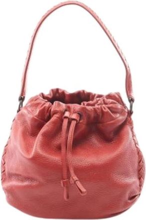 Bottega Veneta Pre-owned Vintage Bucket Bag - Dames - Vintage Tas - Rood - ONE Size - Leer - Vintage