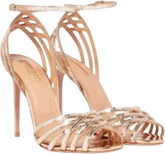 Aquazzura Acquazurra Gold Studio Sequin Sandals Size 39
