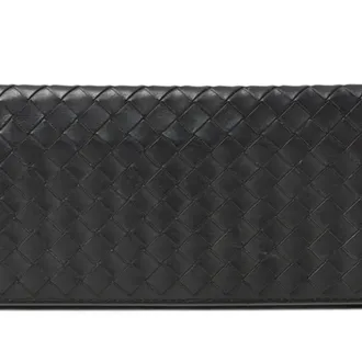 Bottega Veneta Black Khaki Leather Coin Purse/Coin Case (Pre-Owned)