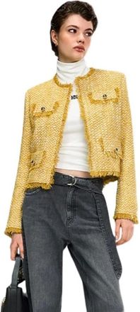 Riani Chaqueta de tejido boucl&eacute; con solapas decorativas - Jackets - Mujer - Amarillo - L