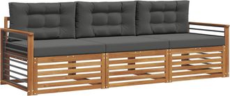 vidaXL Conjunto De Sof&aacute;s De Exterior 3 Uds. Natural Y Antracita Vidaxl