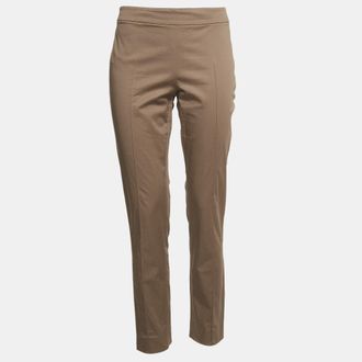 Moschino Cheap And Chic Brown Cotton Skinny Trousers