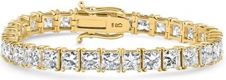 Pompeii3 25Ct Princess Diamond Tennis Bracelet 14k Yellow Gold 7 Lab Grown