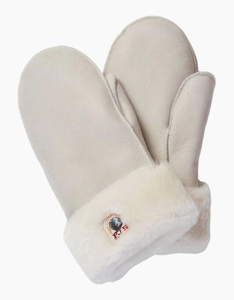 Parajumpers Womens Parajumpers Shearling Mittens Chateau Grey - White - Size: M