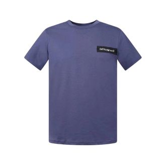 Emporio Armani T-shirt met ronde hals en logoband - Heren - T-shirts - Blauw - 2XL - Katoen - Tops