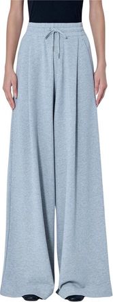 Dries Van Noten Broek met wijde pijpen en trekkoord - Dames - Wijde Broeken - Grijs - S - Broeken
