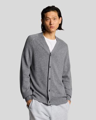 Lyle & Scott V-Hals Breipull met Knopen - Grijs