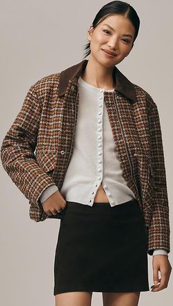Avec Les Filles Oversized Plaid Bomber Jacket