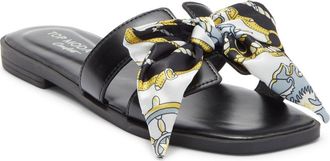 Top Moda Vesta Flat Sandal in Black Pu at Nordstrom Rack, Size 8.5