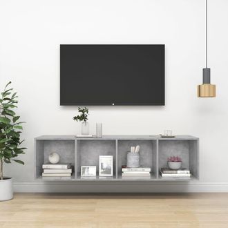 vidaXL Vidaxl - Mueble Tv Pared Madera Contrachapada Hormig&oacute;n 37x37x142,5 Cm