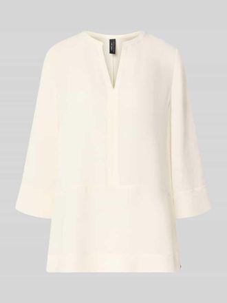 Marc Cain Regular Fit Bluse mit V-Ausschnitt und 3/4-Arm in Offwhite, Gr&ouml;&szlig;e 34
