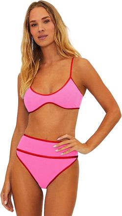 Beach Riot Carlotta Bikini Bottom Womens Electric Pink Swimwear Beach FROG861